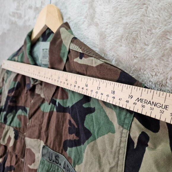 US Military Army Woodland Camouflage Combat Jacket Field Patch Mens Sz L Jungle - Picture 8 of 16